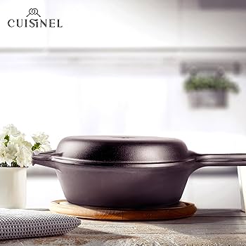 煎茶 墨画 台(LC742) Amazon.com: Cuisinel Cast Iron Skillet + Lid - 2-In-1 Multi