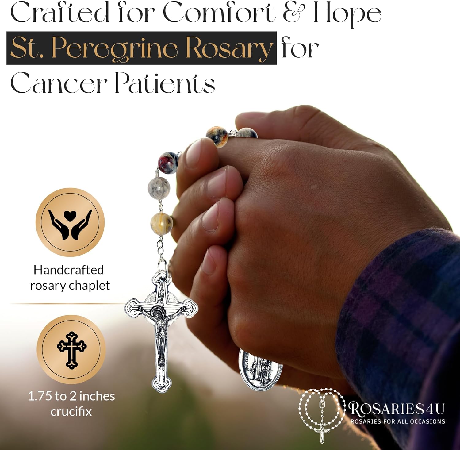 Rosaries St. Peregrine Chaplet Made with Gemstone, Central European Crystal or Wood (Patron Saint of Cancer Patients) - Image 7
