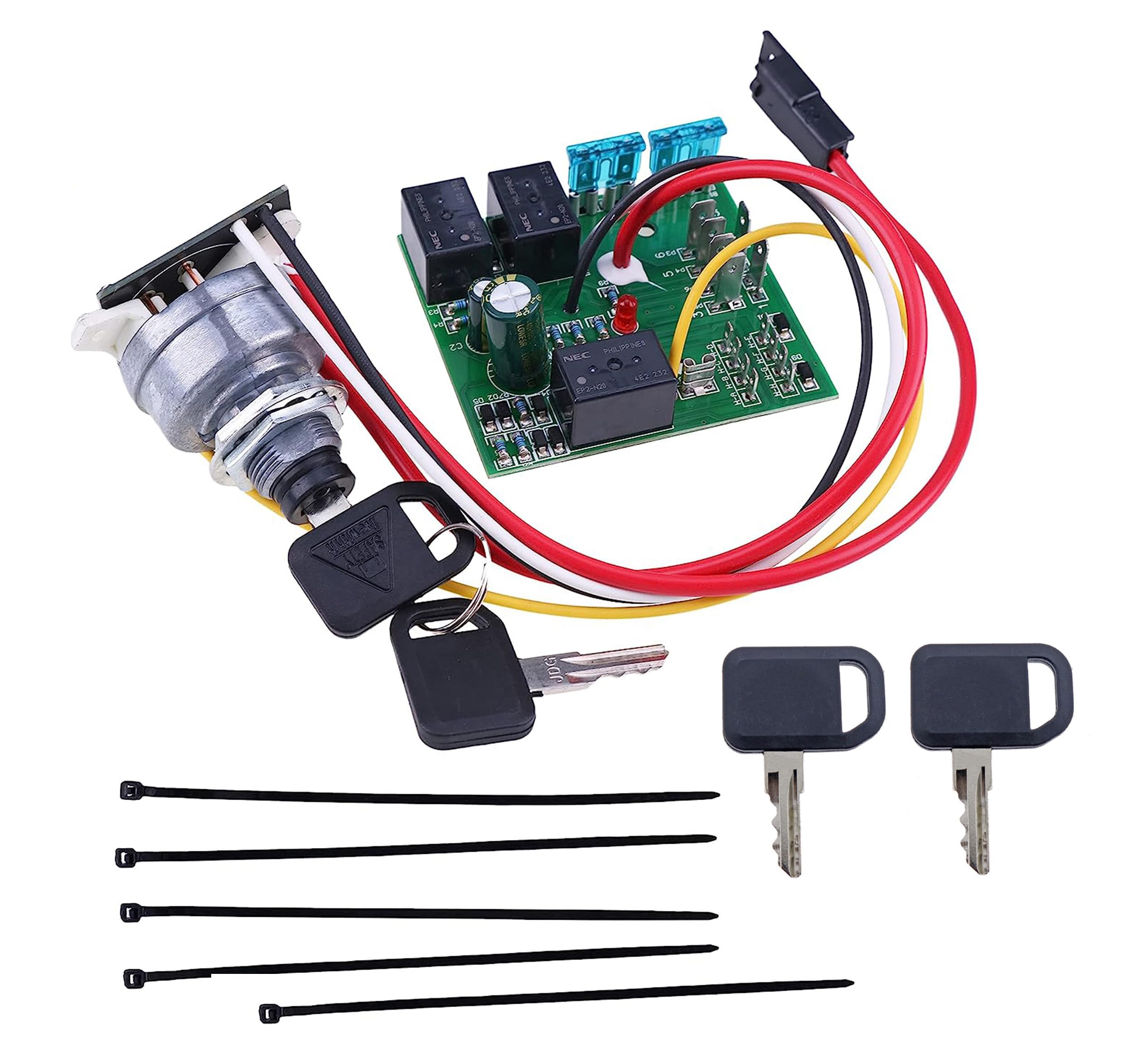 JEENDA AM132500 Ignition Switch Module with Keys Compatible with John Deere GX255 GX325 LX255 LX266 LX277 LX279 LX280 LX288 GX335 GTX345 GX355 GT225 GT235 GT245 X465 X575 X585 X595 325 335 345 355D