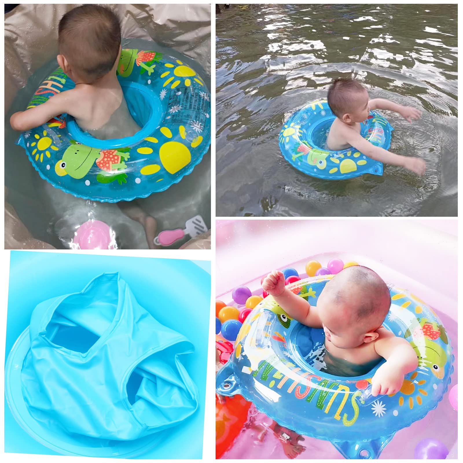 Flotador Inflable Para Bebé En Forma De Cangrejo - Para Piscina, Apto De 6 A 48 Meses, Diámetro 55 Cm, Material PVC Seguro, Asiento Integrado