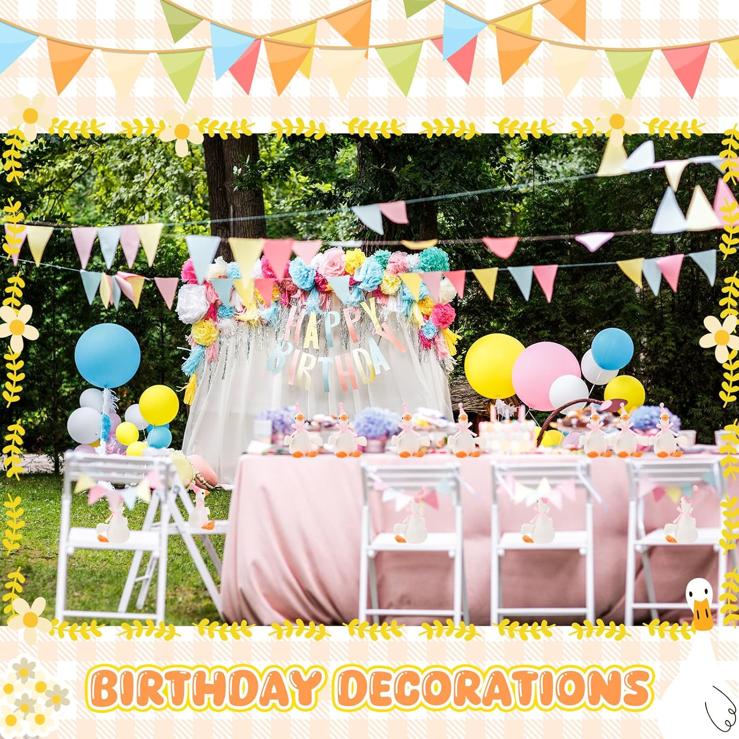 12 Pcs Silly Goose Plush Stuffed Animal Toy Birthday Decorations 8 inch One Silly Goose Baby Shower Party Favor Soft Duck Stuffed Animal with Birthday Hat for Girls Funny Party Supplies