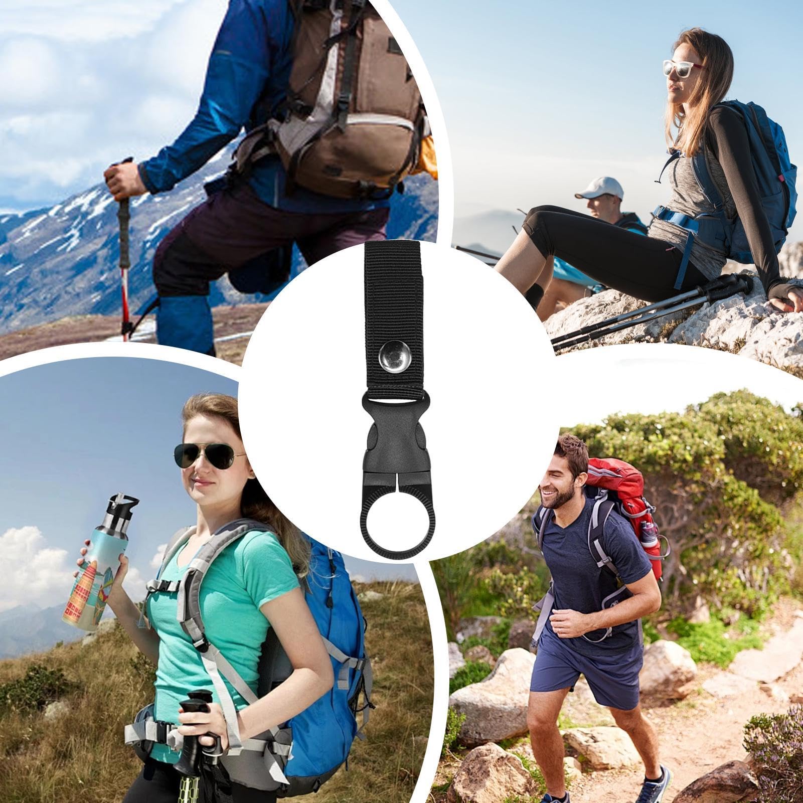 6 Pcs Silicone Water Bottle Buckle With Carabiner Clip Portable Secure Bottle Holder Water Bottle Hanging Rings Silicone Water Bottle Buckle Portable Hiking Camping Water Bottle Accessories - View #3