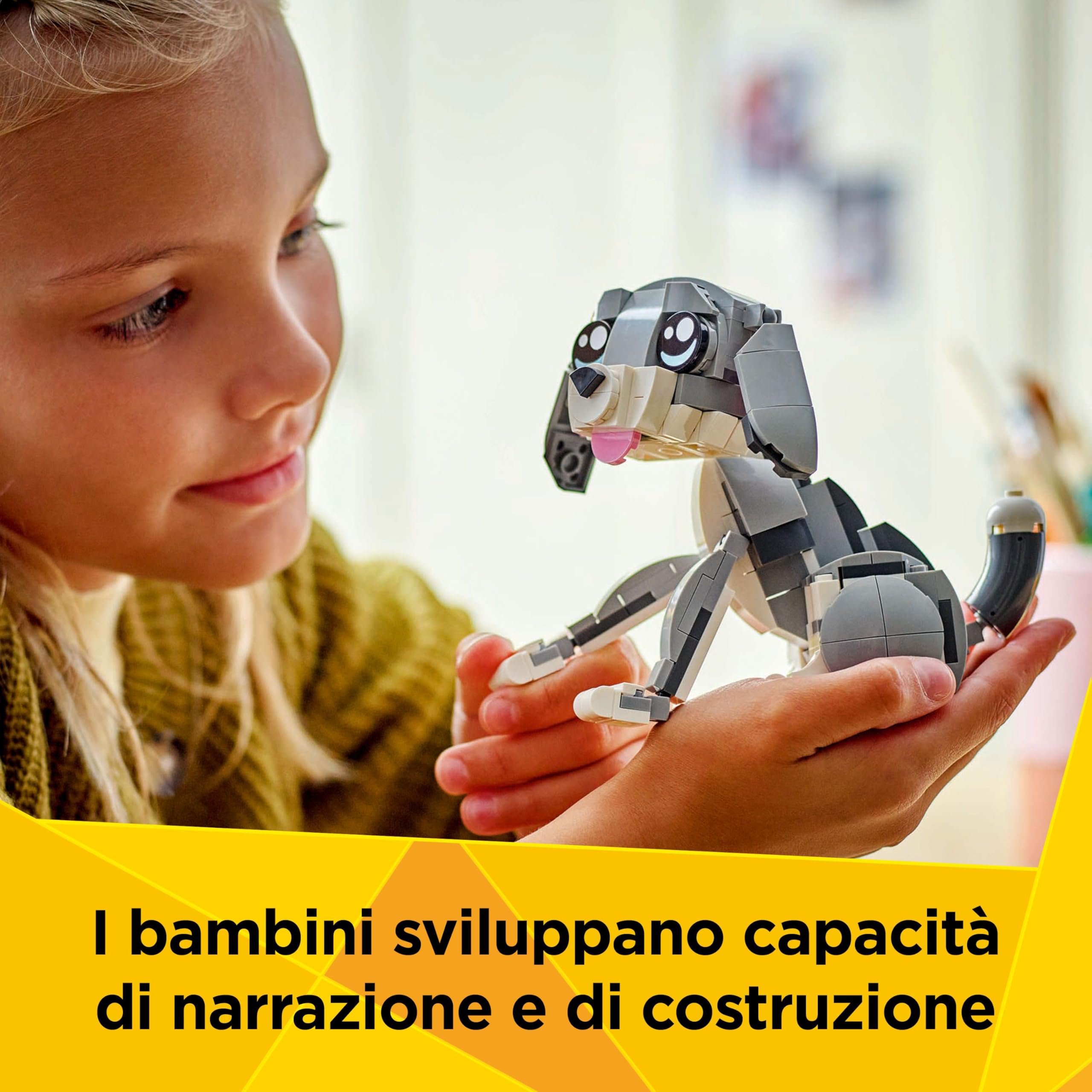 LEGO Creator 3 in 1 Gatto Giocoso Giocattolo - Animale che si Trasforma in Piccione o in Cane Domestico - Regalo di Compleanno Creativo per Bambine e Bambini da 8 Anni in su - 31163