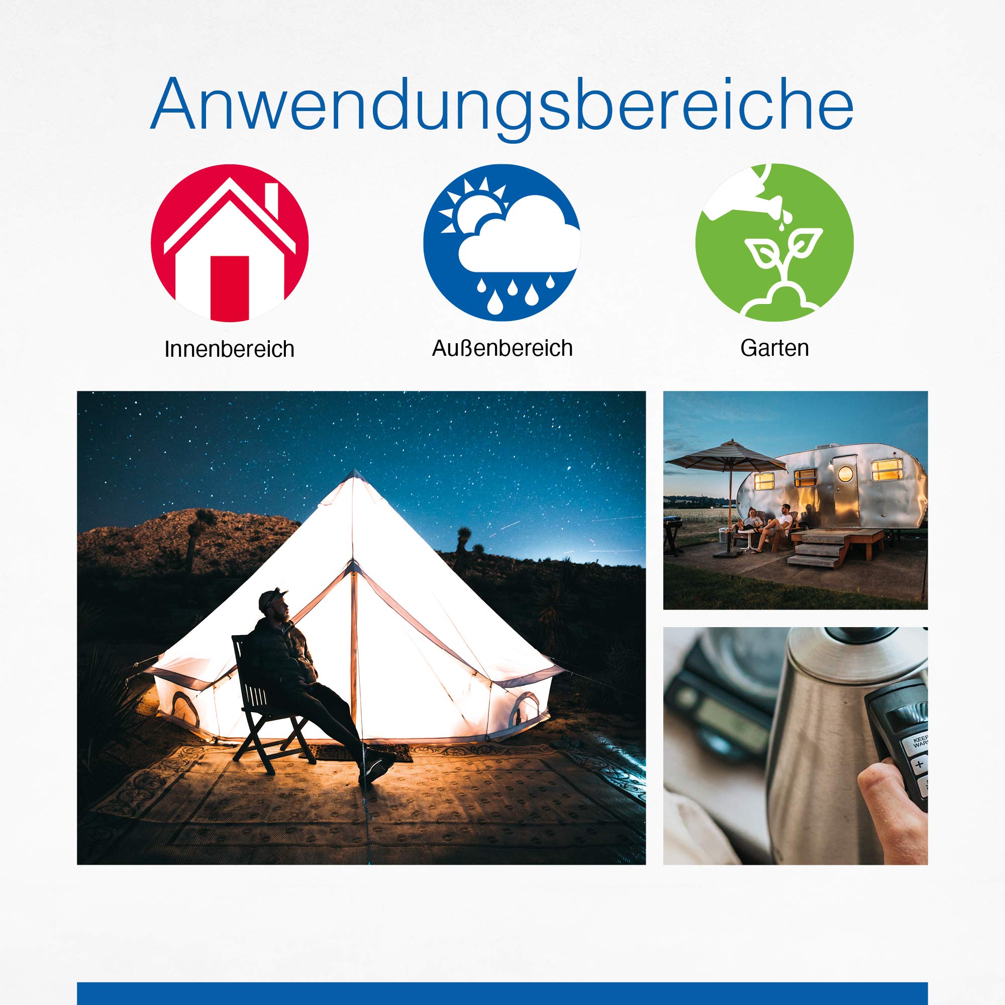 as - Schwabe LICHTFABRIK Akku LED Stablampe 2 W, 200 Lumen - IP20 | 6.000 K Tageslicht - Inspektionslampe mit Magneten und Haken zum Aufhängen - Werkstattlampe - Arbeitsleuchte - blau - 42820