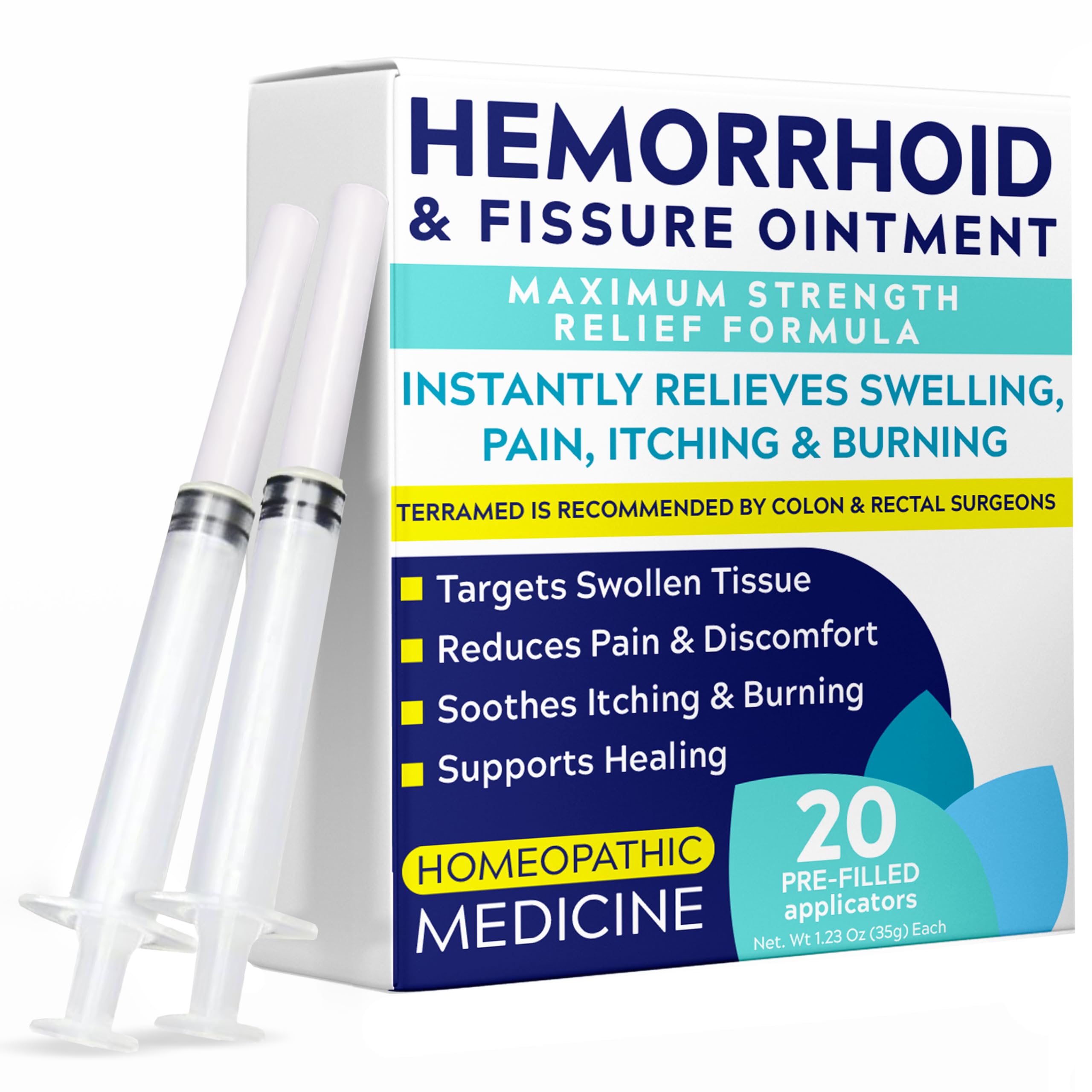 Hemorrhoid Ointment, Hemorrhoid Treatment for Swelling &amp; Itching, 20 Count
