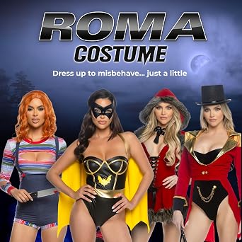 Sexy Pirate Costume Women, ROMA 6 Pc Decadent Pirate Diva Halloween Costumes for Women Adult, Brocade Jacket with Mini Dress