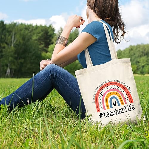 Miniatura 2 de Regalos de agradecimiento para profesores, bolsas de lona para la escuela, bolsa de viaje estética, bolsa de playa, bolsa de compras reutilizable de