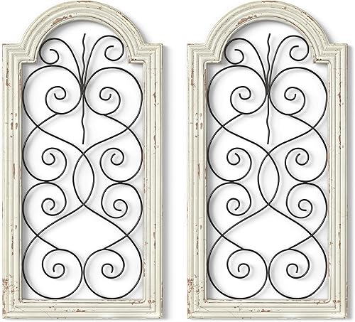 Barnyard Designs Marco rústico de 16 x 32 pulgadas, decoración de pared para colgar en la ventana de granja, acento de dormitorio inspirado en el