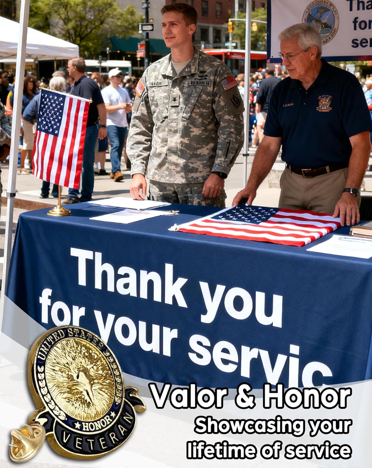 50 PCS US Veterans Day Eagle Lapel Pins - American Flag Pin Veterans Day & Memorial Day Gifts for Men and Women - Image 4