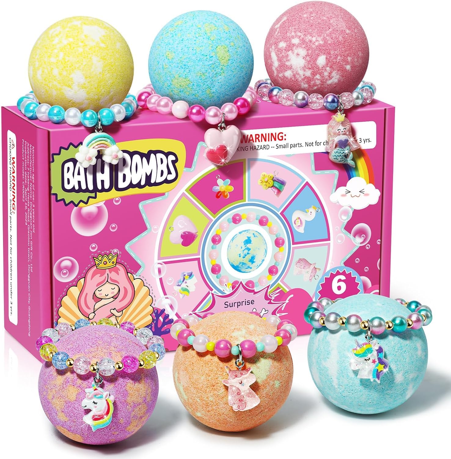 Bombe de Bain Enfant,Bath Bombs Kids, Boule de Bain Licorne avec Surprise Jouet,Cadeau d’anniversaire pour bébé et enfant de 4 5 6 7 8 ans