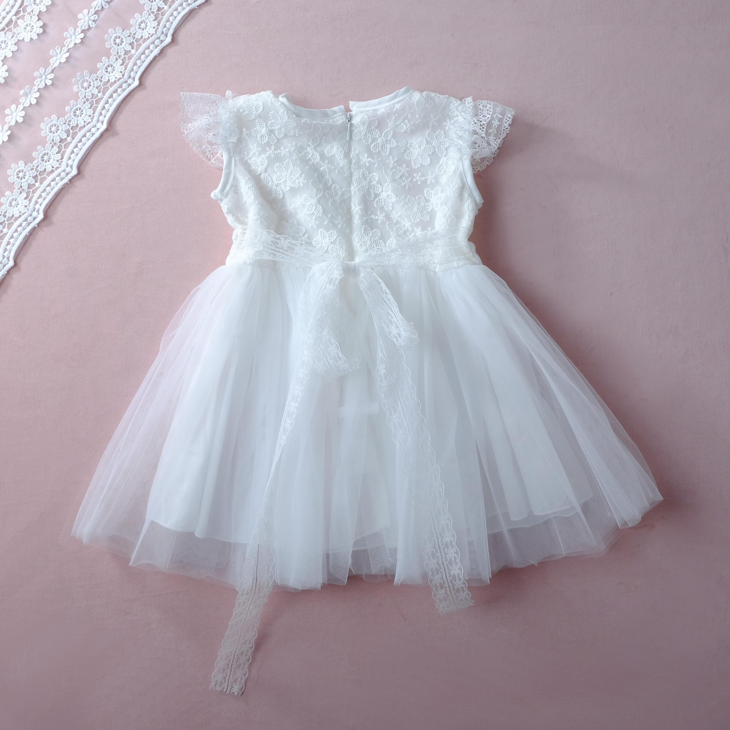 Festkleid Mädchen für Hochzeit, Taufe, Geburtstag & besondere Anlässe – Elegantes Anlasskleid mit Spitze für Blumenmädchen