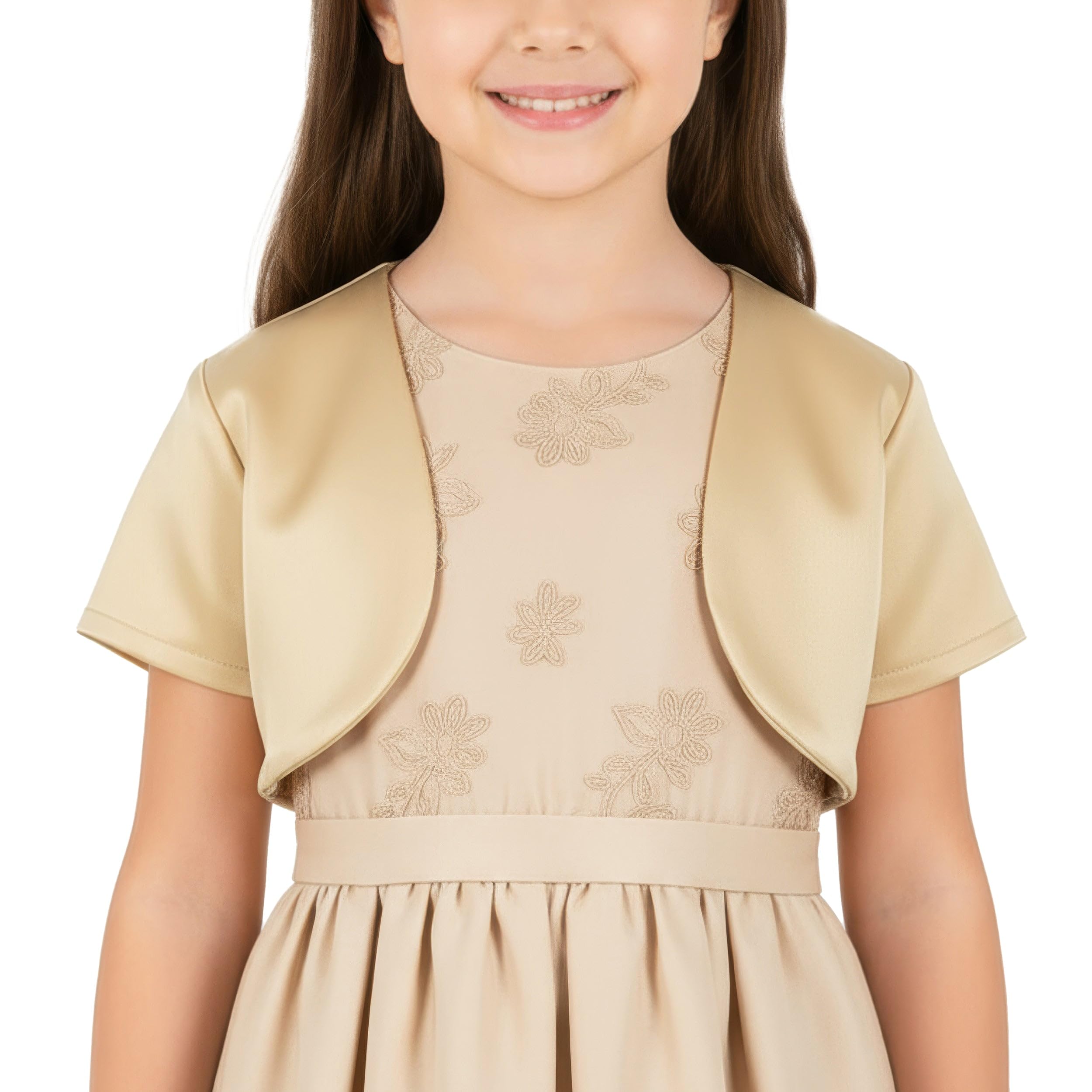 BlackButterfly Girls Short Sleeve Satin Bolero