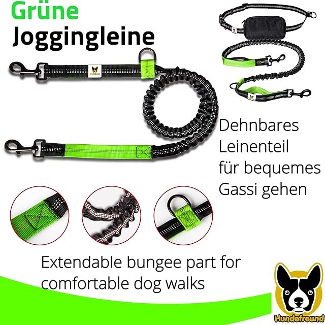 Foto 3 de 7 de Correa para Hacer Jogging - para Perros, Reflectante y elástica, de 120 cm (Extensible hasta 200 cm)…