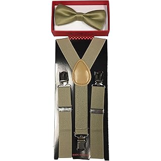 Toddler Kids Boys Girls Child Suspender Bow Tie (metallic gold) Christmas & party