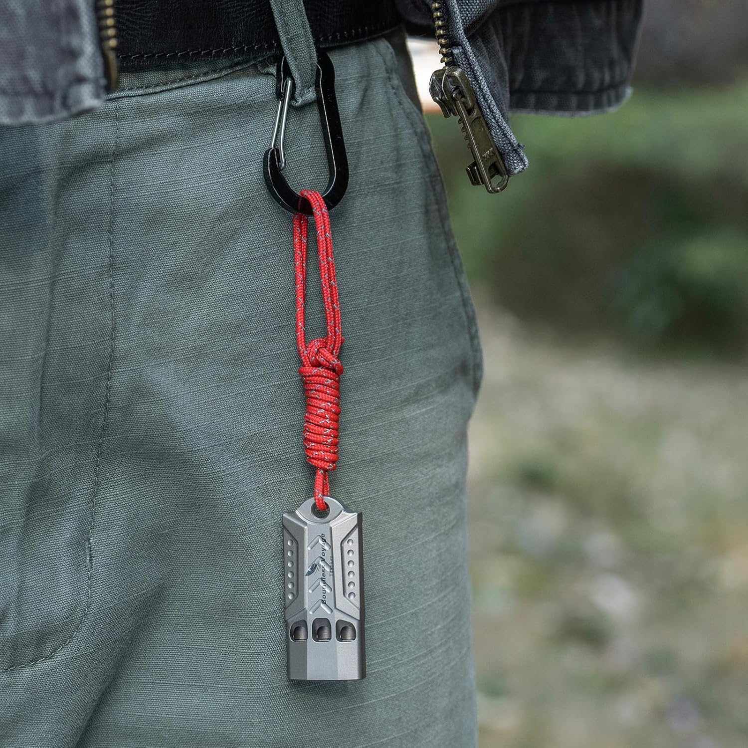 Boundless Voyage Titanium Whistle Emergency Survival Safety Whistles with Lanyard Loud for Life Saving, Hiking, Pets Training Coach Sports Whistles Ti9022O