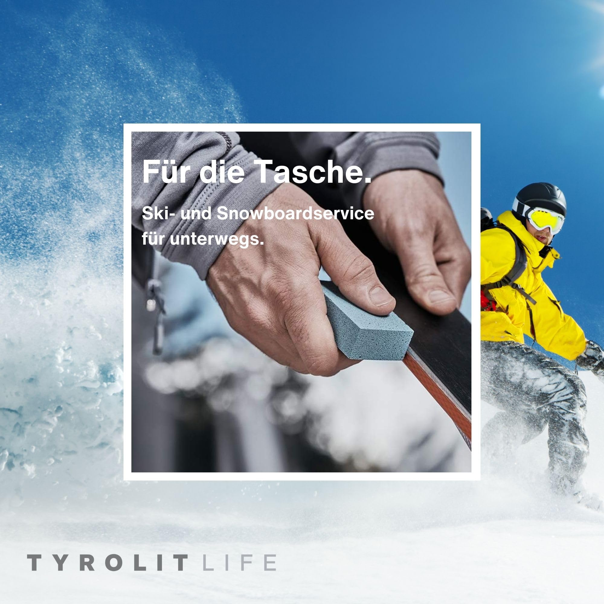 Tyrolit Life universelles Kantengummi für leistungsstarke Snow Board und Skikanten - Hochwertiger Schleifgummi zum Entrosten, Entgraten und Reinigen - Kanten Tuning für Wintersportgeräte