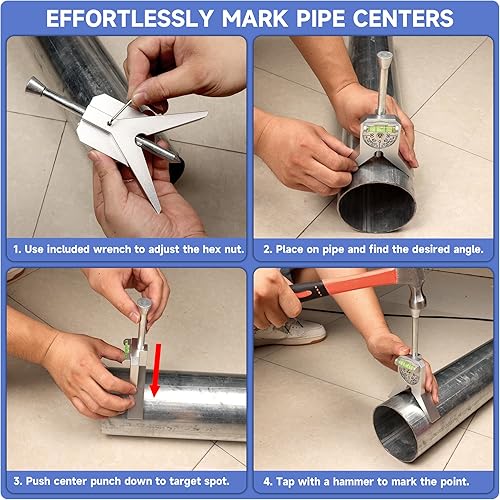 Miniatura 6 de Buscador central de tuberías de alta calidad, herramienta esencial para buscadores de tuberías, mide 0.5 pulgadas y más, con base tipo Y de 4