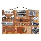 Montessori Busy Board for Toddlers Wooden Sensory Montessori Toys&comma;Travel Toy Fidget Board Learning Activity Board for Fine Motor Skills Boys & Girls&comma; Educational Learning Toy with Locks&comma;Latches