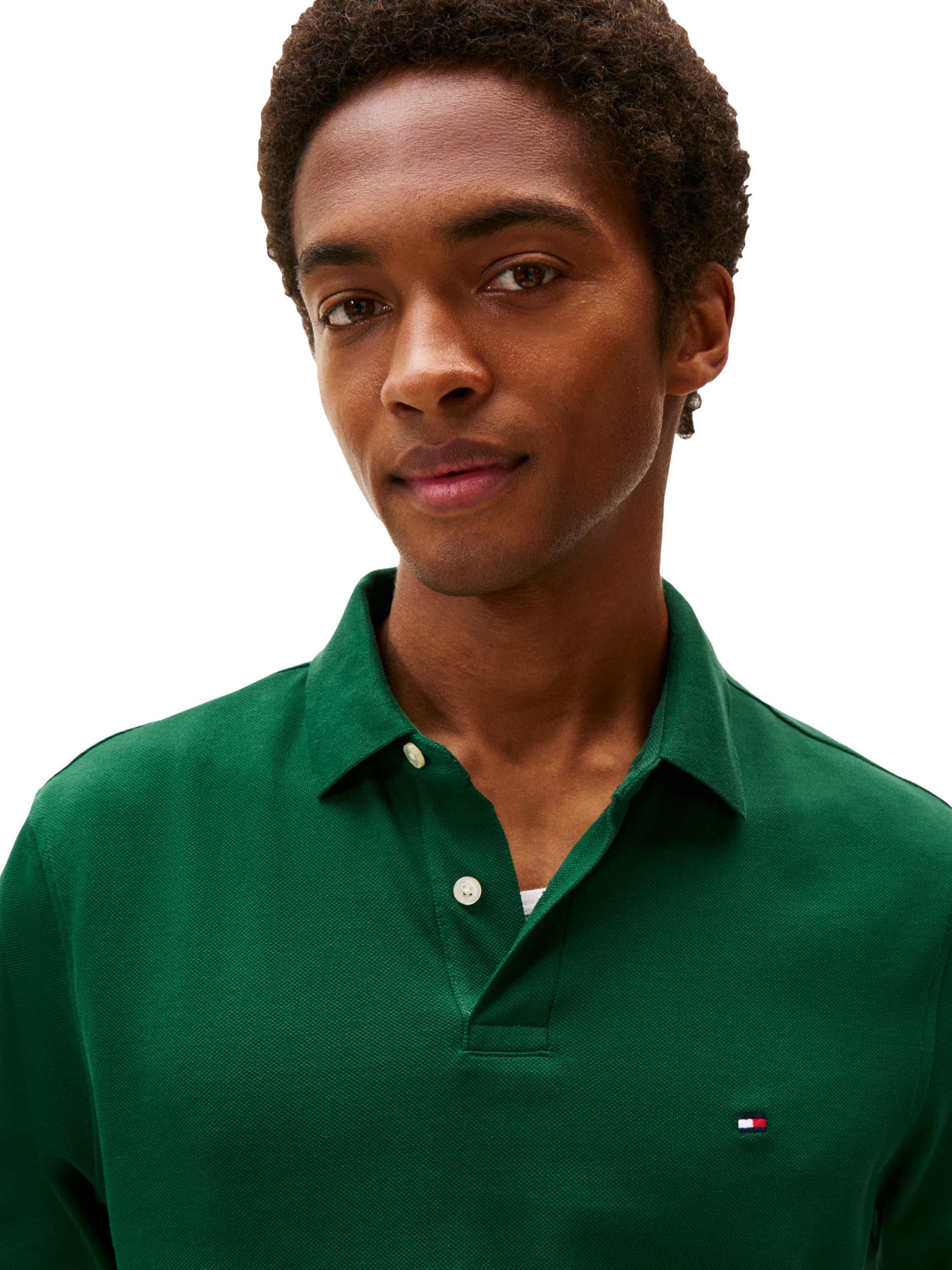 Tommy Hilfiger Long Sleeve Polo Shirts In Regular Fit with Stretch and Organic Pique Cotton Polo de Manga Larga de Ajuste Regular con algodón piqué elástico y orgánico Hombre (Pack de 1)