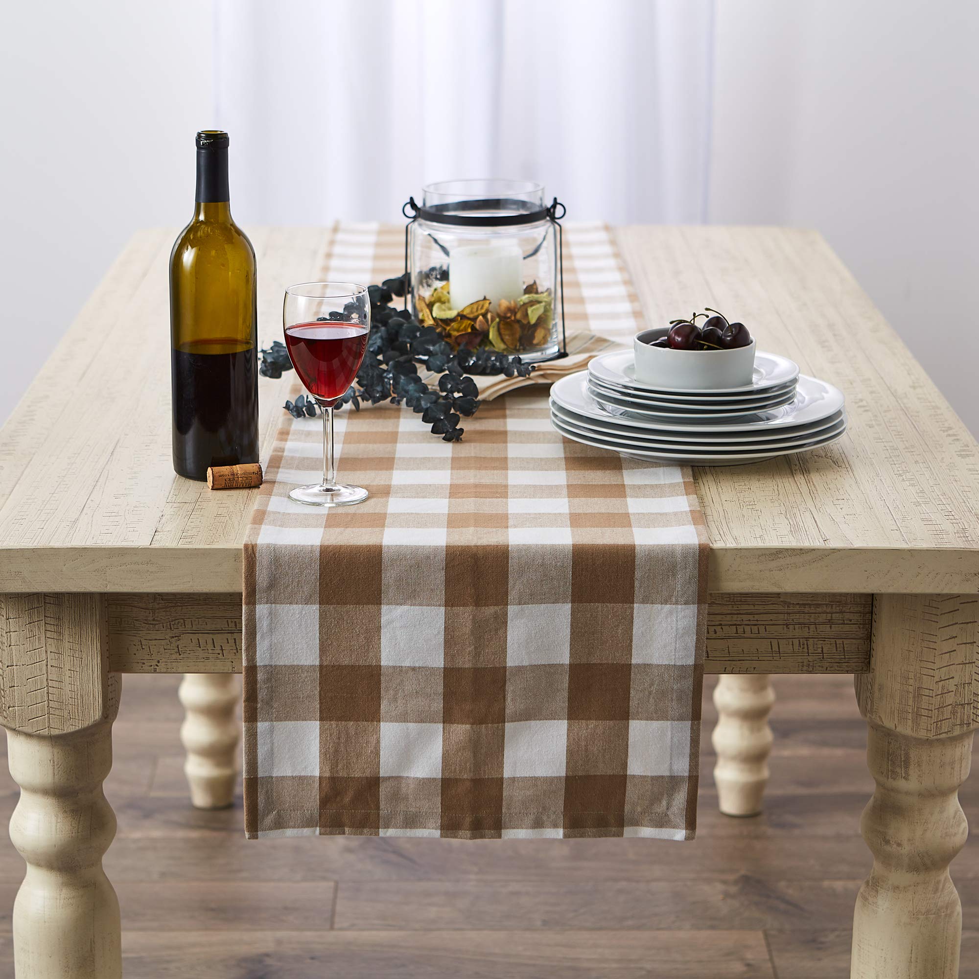 DII Runner Da Tavola In Cotone 14x72 Pollici - Colore Rosso Granaio, 100% Cotone