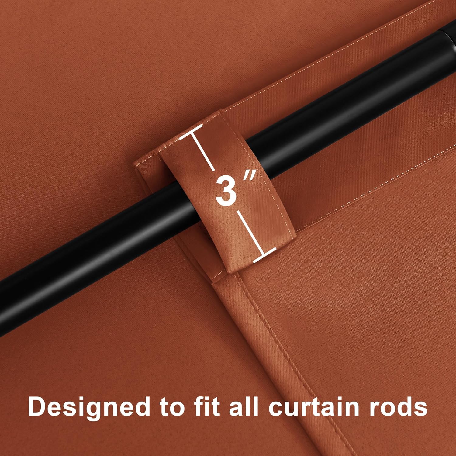 Hiasan Blackout Curtains 84 Inches Long Extra Wide Burnt Orange Curtains 2 Panels Thermal Insulated Blackout Drapes for Living Room Noise Reducing Room Darkening Drapes for Bedroom Window,60" Wide