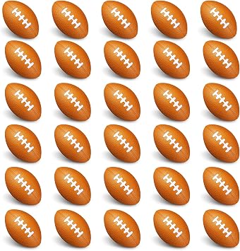 30 Pack Mini Foam Football Sports Stress Balls Mini Foam Sports Football Bulk Small Party Favor Balls Toy for Homecoming Game Gift School Party Favor Reward Bag Valentines Day Gift FillerClassic