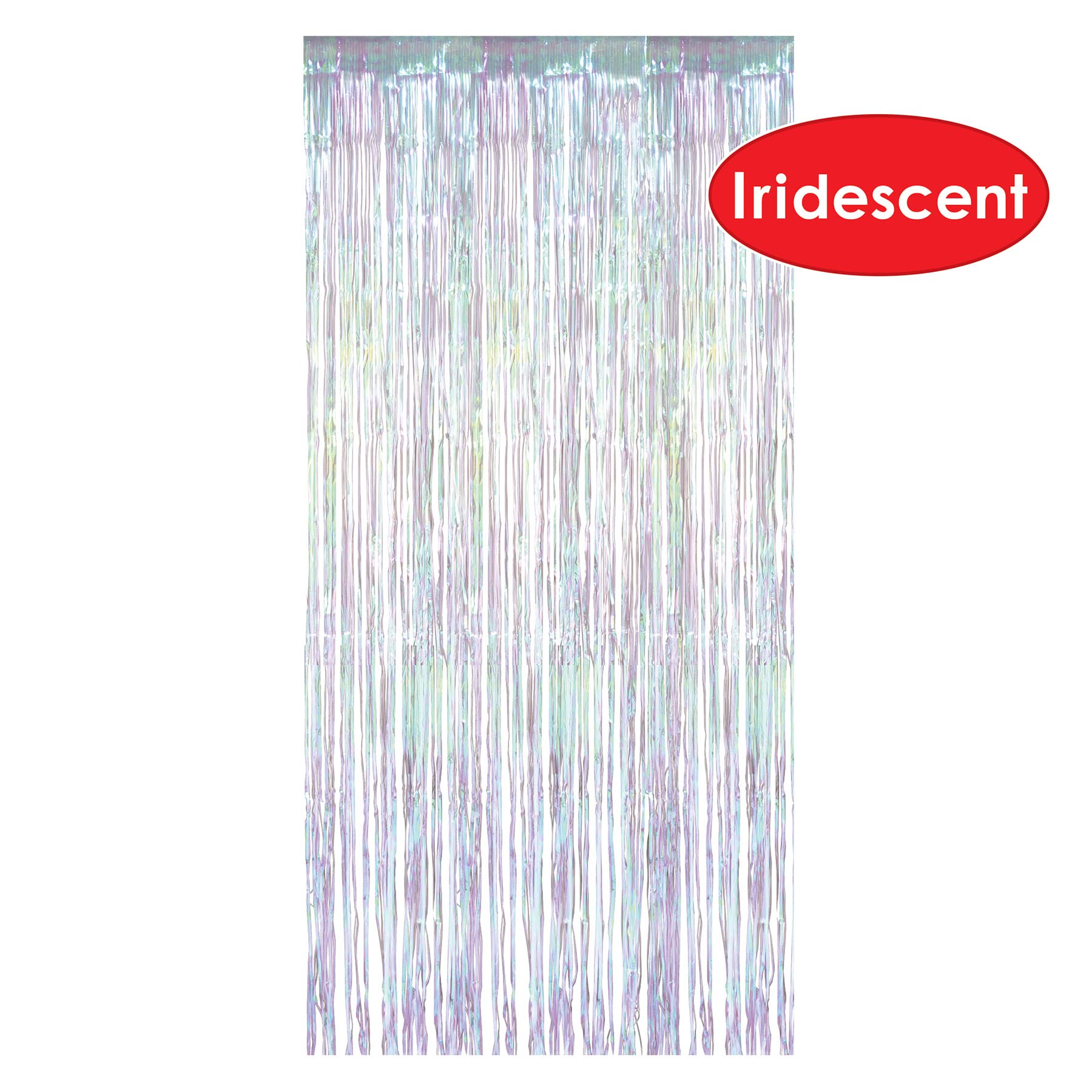 Beistle 53528 Fransenvorhang, 1-lagig, irisierend, 2-teilig, 20,3 x 0,9 m, weiß