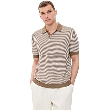 Theory Men's Striped Polo in Pacific Linen
