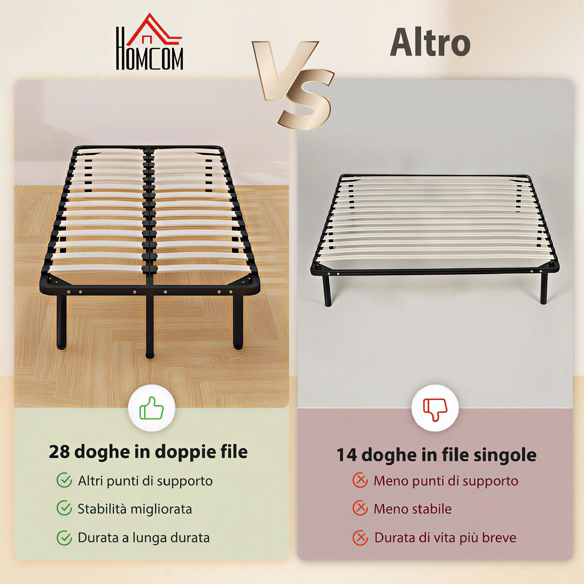HOMCOM Struttura Letto Singolo 90x190 cm a 28 Doghe, Rete Letto Singolo in Legno con Struttura in Acciaio e Spazio Contenitore Inferiore, per Camera da Letto, Montaggio Facile, Altezza 31cm, Nero
