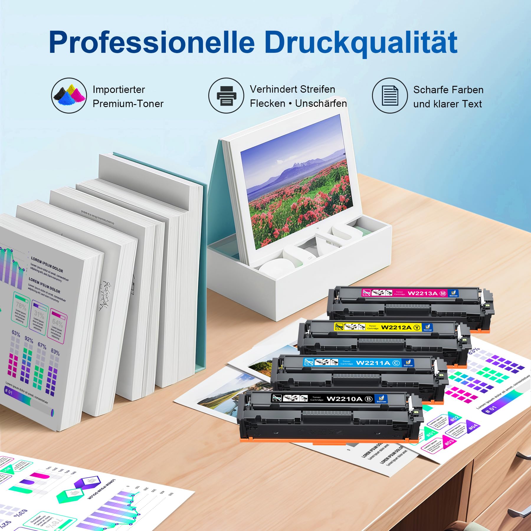 207A 207X Kompatibel für HP 207A 207X Toner Color LaserJet Pro MFP M283fdw | Kompatibel für HP Color LaserJet Pro MFP M283fdw Toner M283fdn M283cdw M282nw M255dw M255nw 4-Pack, mit Chip