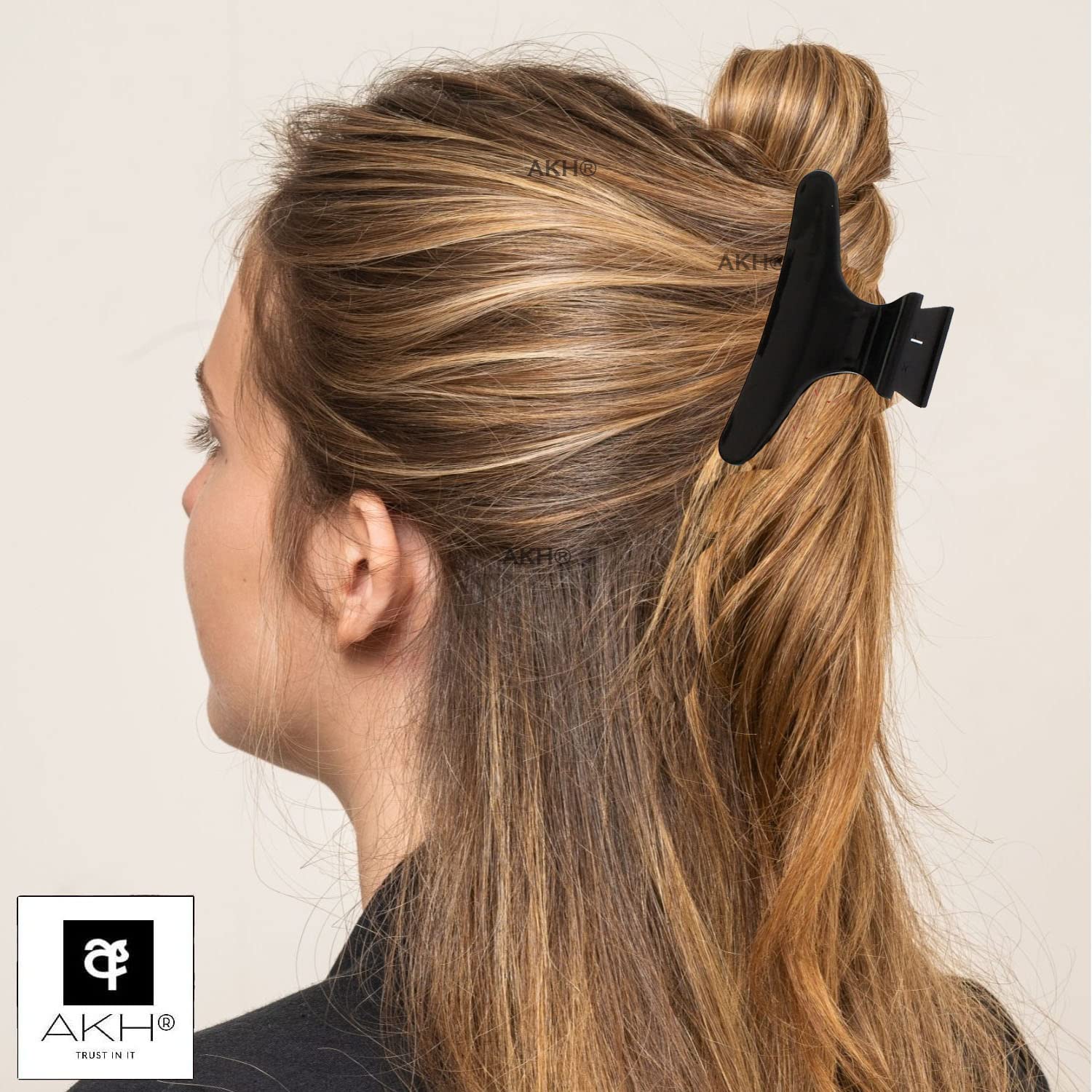 AKH® 4 butterfly hair Clips, Black and white, 1 count (Pack of 4) - Image 3