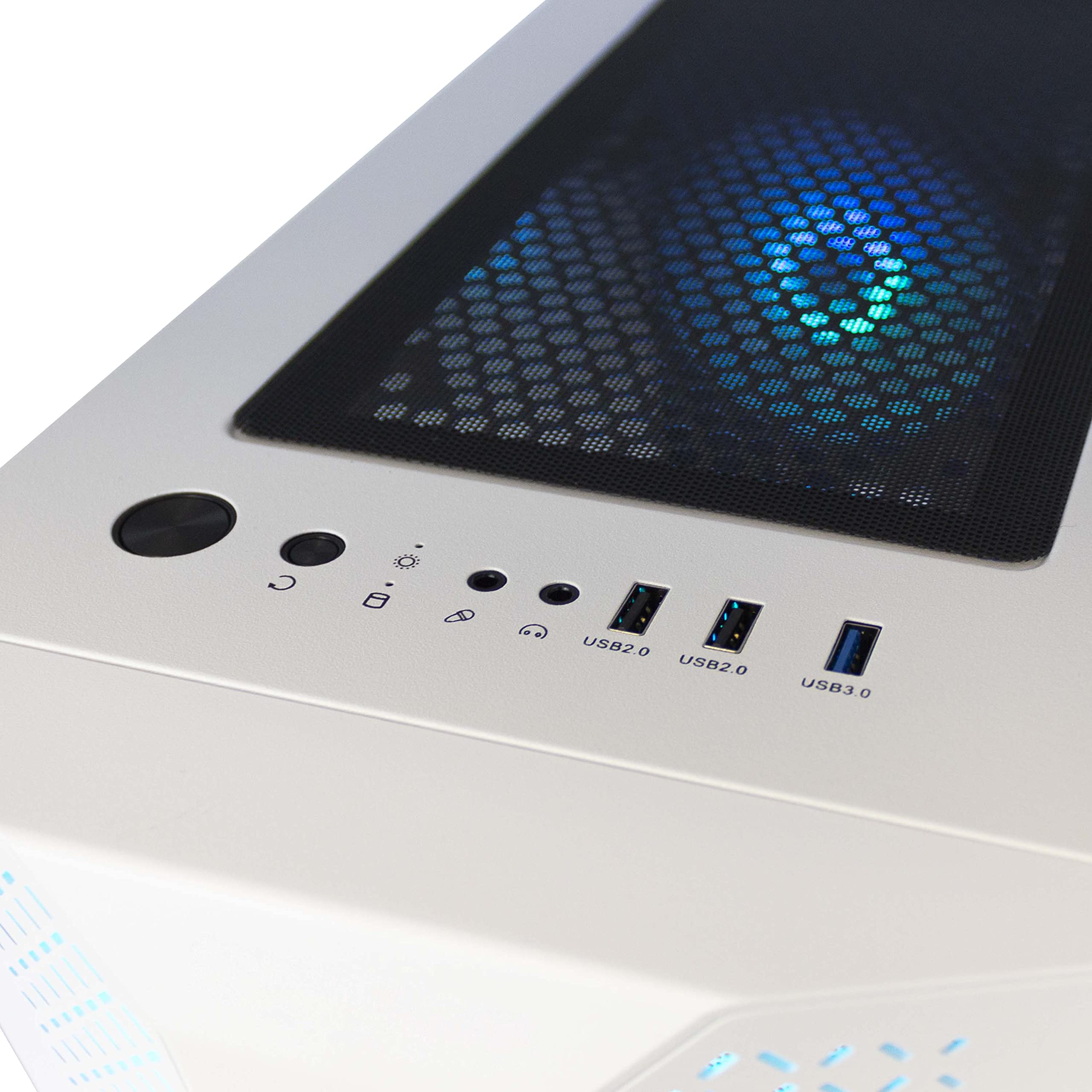 Simpletek Caja RGB Cabinet Gaming Gaming ATX Micro Mini Blanco White USB 3.0 Audio HD LED Rainbow strip Ventilador PC Fijo Montado