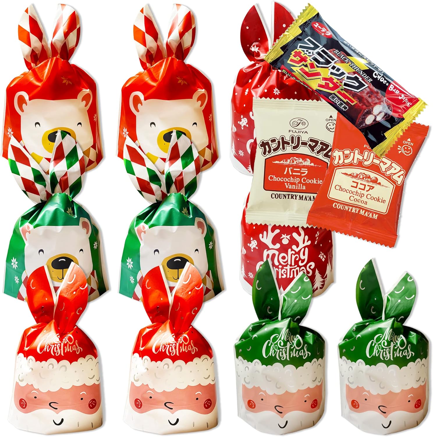 クリスマス お菓子 詰め合わせ プチギフト 個包装 10セット プレゼント包装済み プラ袋