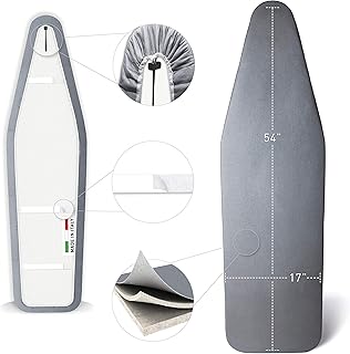 TIVIT Ironing Board Covers 17 x 54 Durable Alumitek PRO Heat Reflective Silicone Pads are Scorch & Stain Resistant - Made ...
