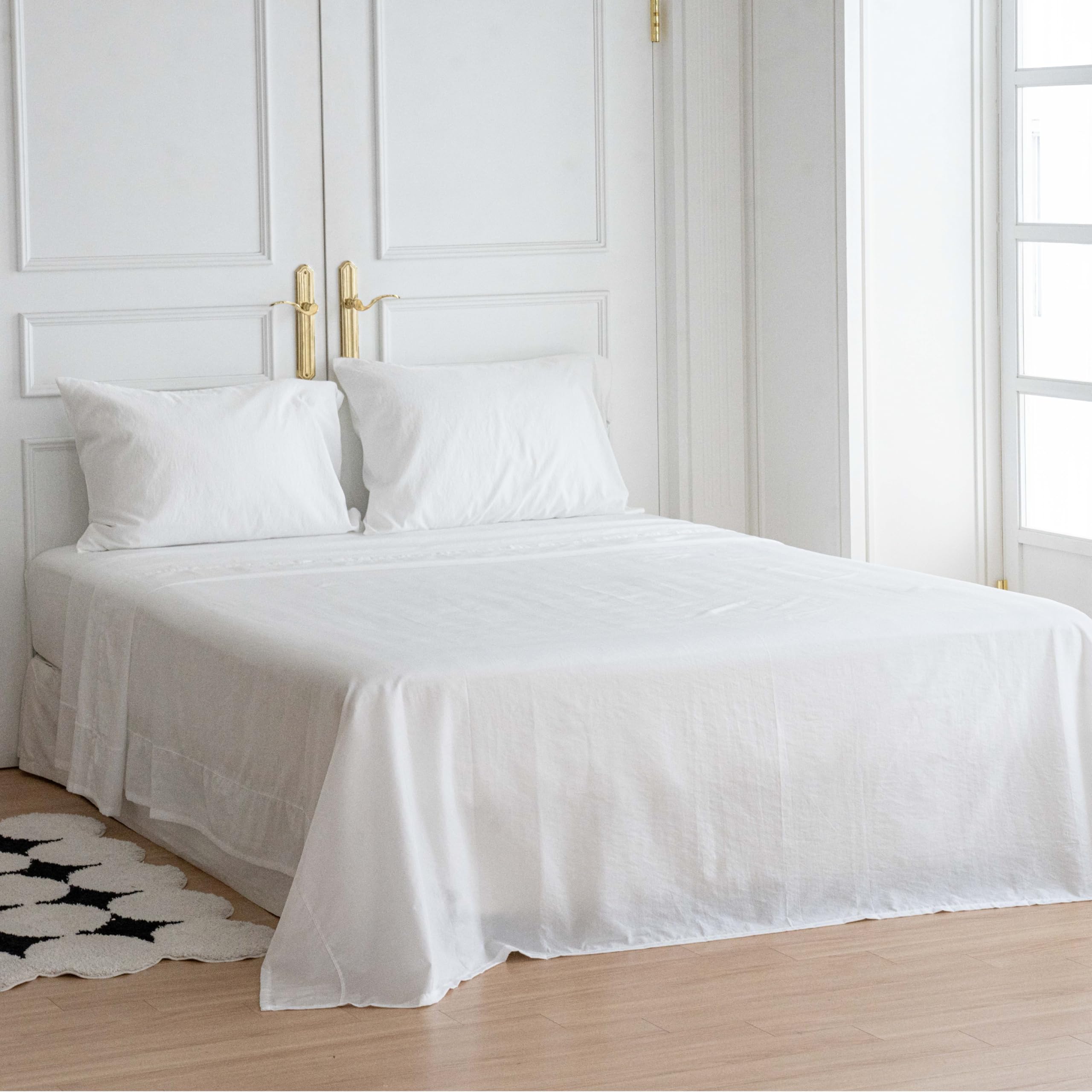 Lenzuolo sopra SUPER Rinfrescante, MADE IN KOREA nuova tecnologia del tessuto Rinfrescante DURARON COOL di Qmax < 0.4 EFFETTO RINFRESCANTE IMMEDIATO bianco (240x290cm)