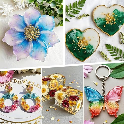 Miniatura 7 de Suzzam Resina epoxi de 8 onzas, sin amarillamiento y sin burbujas, relación de mezcla 11, resina transparente de 2 partes para fabricación de joyas,