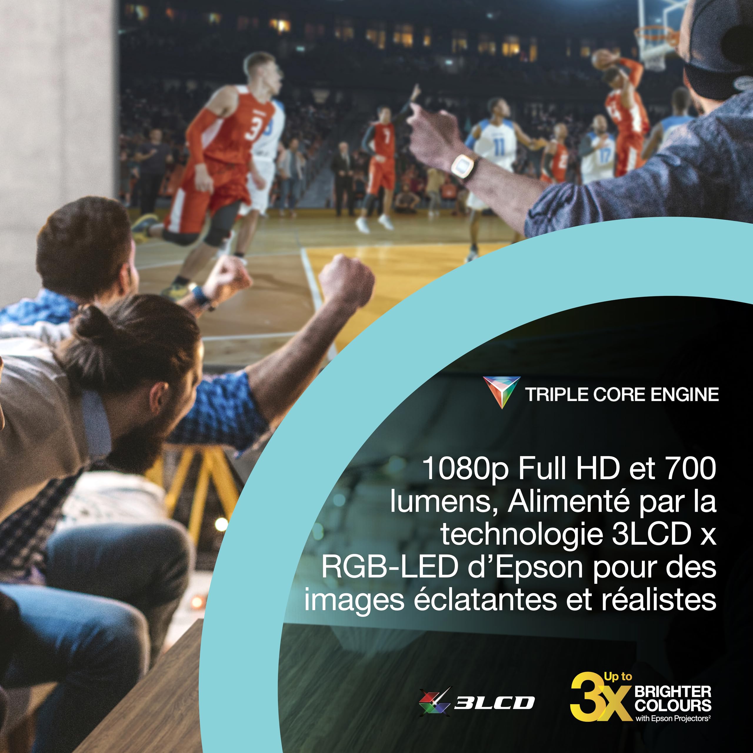 Epson Lifestudio Pop EF-61W | Projecteur TV Intelligente Portable, HD intégrale 1080p | Sound by Bose | 700 lumens | 3LCD x RGB-LED | Google TV | Config. aisée | Écran 150 po | Garantie 5 Ans | Blanc