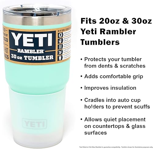 Miniatura 2 de Protector de silicona para funda de bota para vasos Yeti Rambler de 20 onzas, 26 onzas, 30 onzas y vaso Hydro Flask de 32 onzas (escarcha)