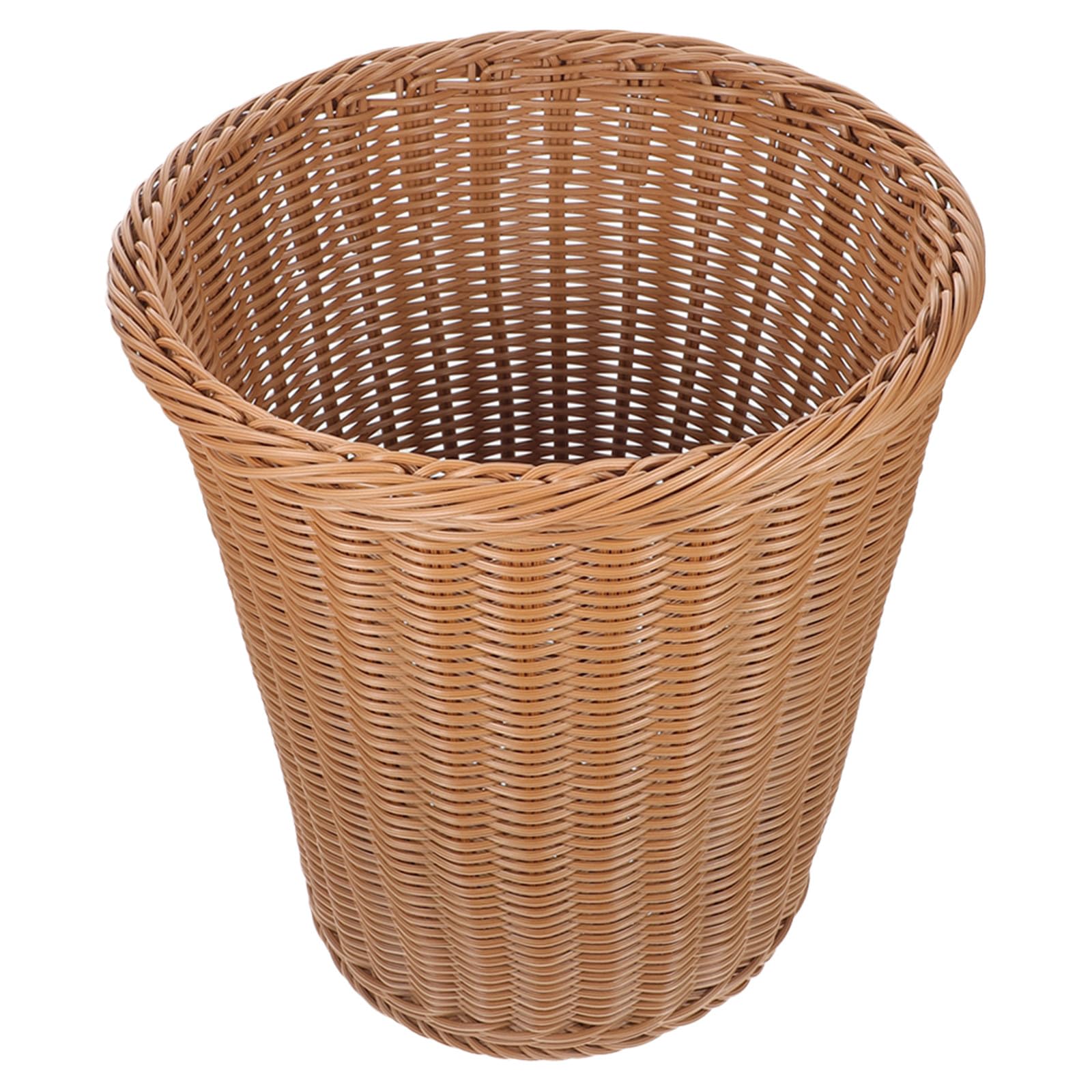 Rostfreier ohne Deckel Handgewebt im Rattan stil Beige Stabiler Abfallbehälter für Büro Zuhause Wohnzimmer und Kinderzimmer Leichter Multifunktionaler Papierkorb