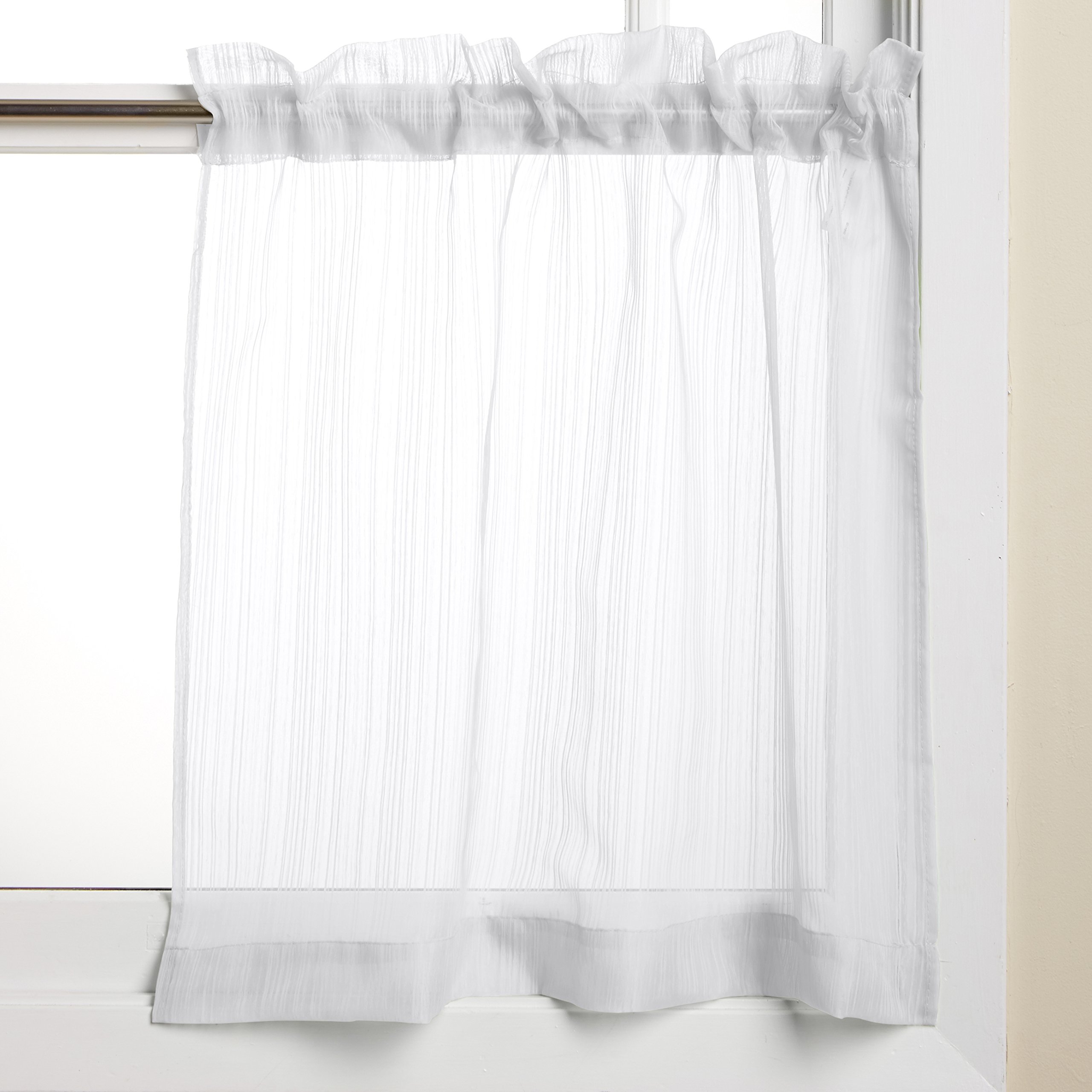 Lorraine Home Fashions Harmony Tier Pair, 56 x 24-Inch, White