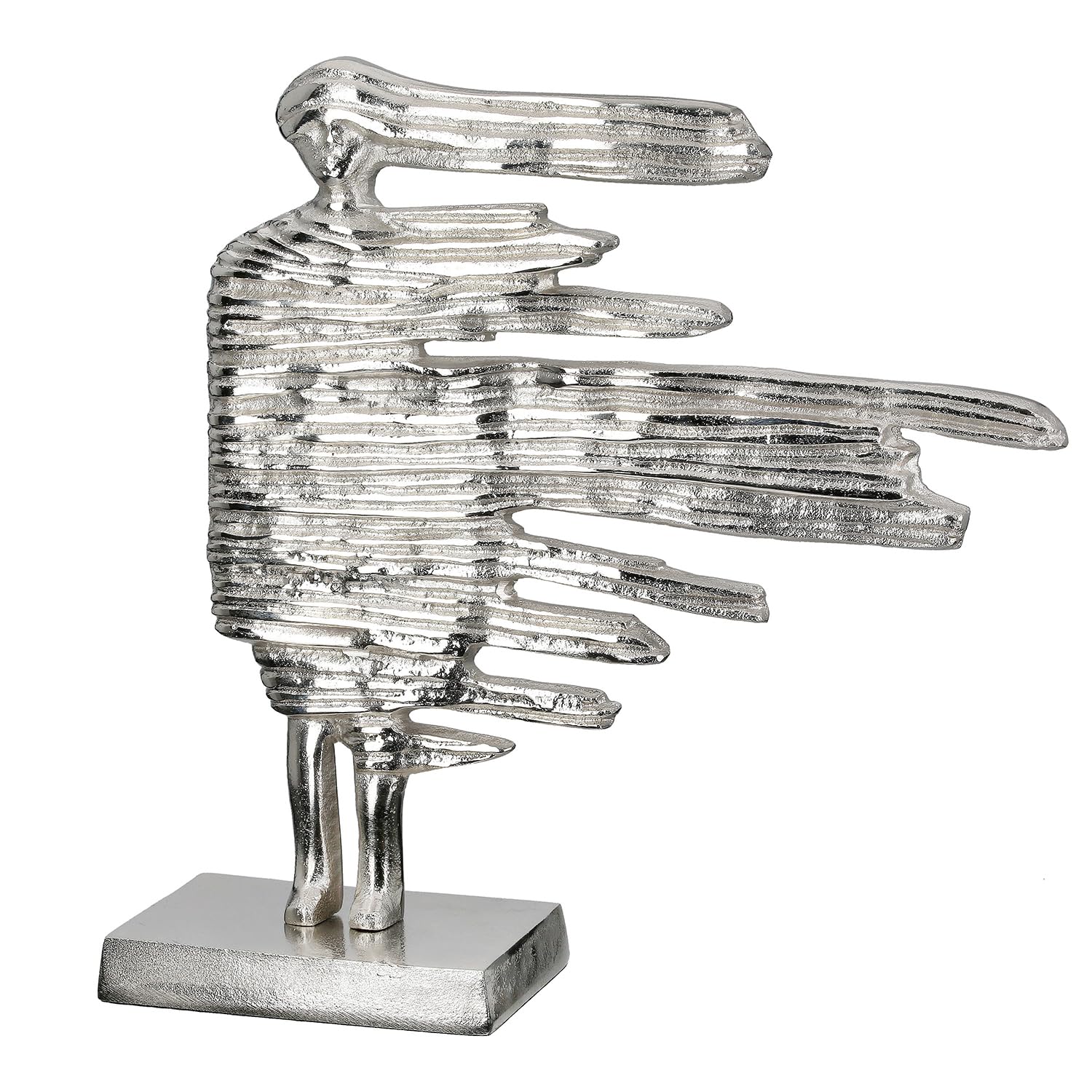 GILDE Sculpture made of aluminium - woman motif - silver - height 38 cm x width 36 cm