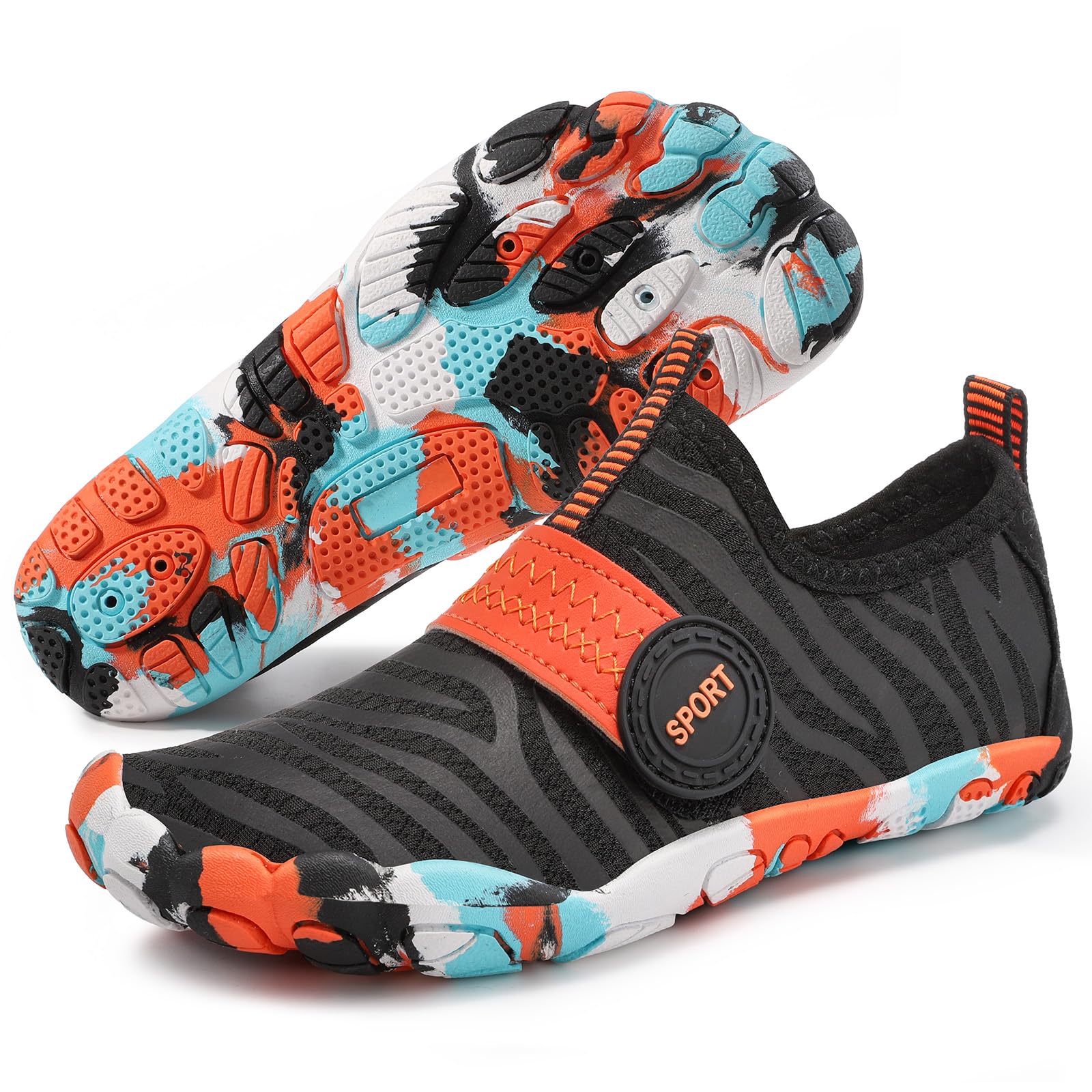 ATHMILE Kids Water Shoes Boys Girls Water Shoes Quick Dry Barefoot Beach Sports Swim Pool Summer Shoes(Little Kid/Big Kid)