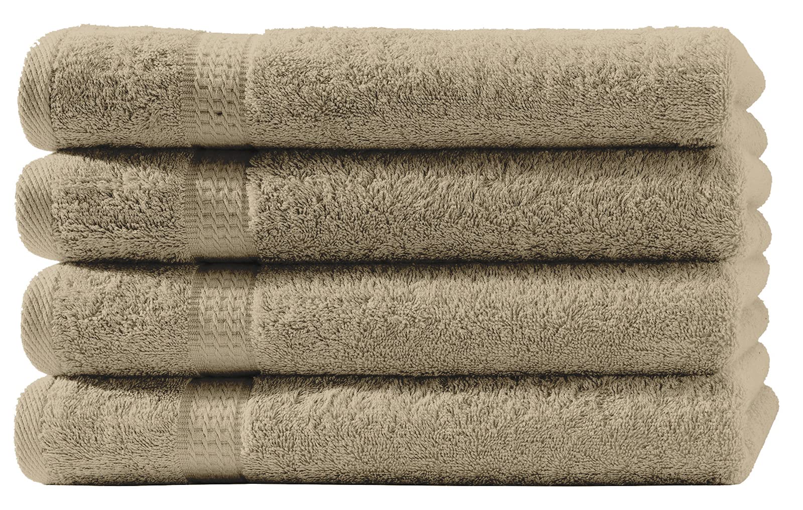 one-home 4er Set Gästetücher Handtücher Duschtücher Badetücher Frottee 100% Baumwolle, Präzise Farbe:Beige, Produktart:Badetücher 100x150 cm