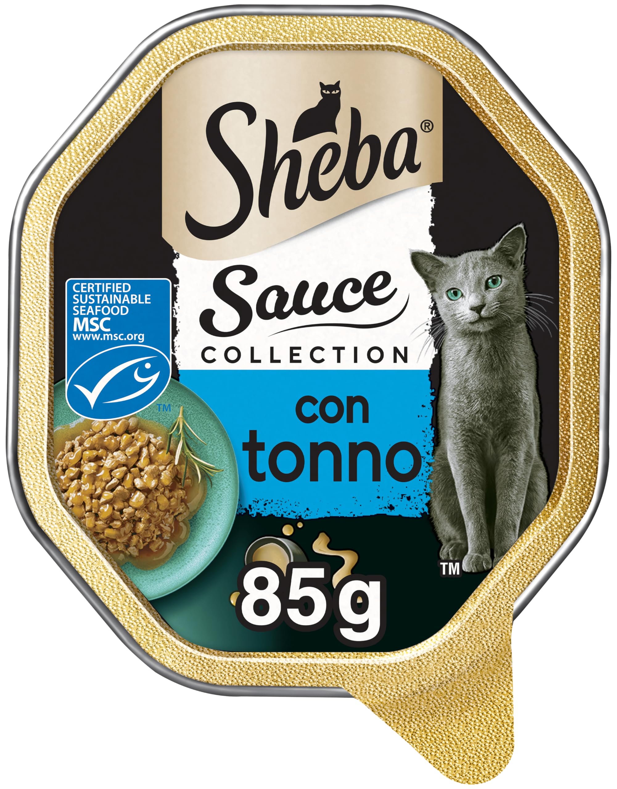 Sheba Sauce Collection, Cibo per Gatto con Tonno in Salsa Delicata, 85 g - 22 Vaschette