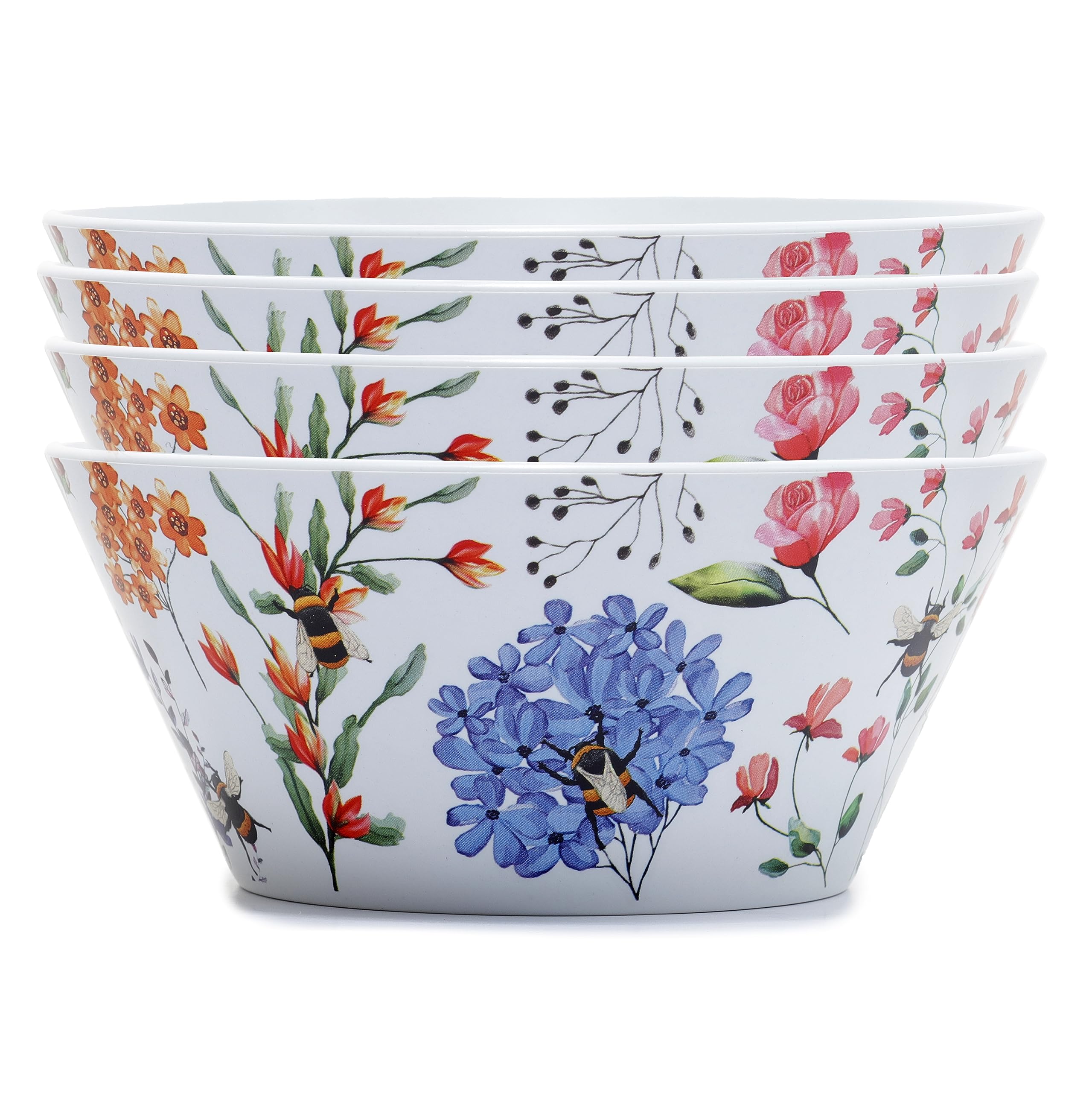 Puckator Multicolour Set Of 4 Reusable Bowls In Rpet - Api - Nectars