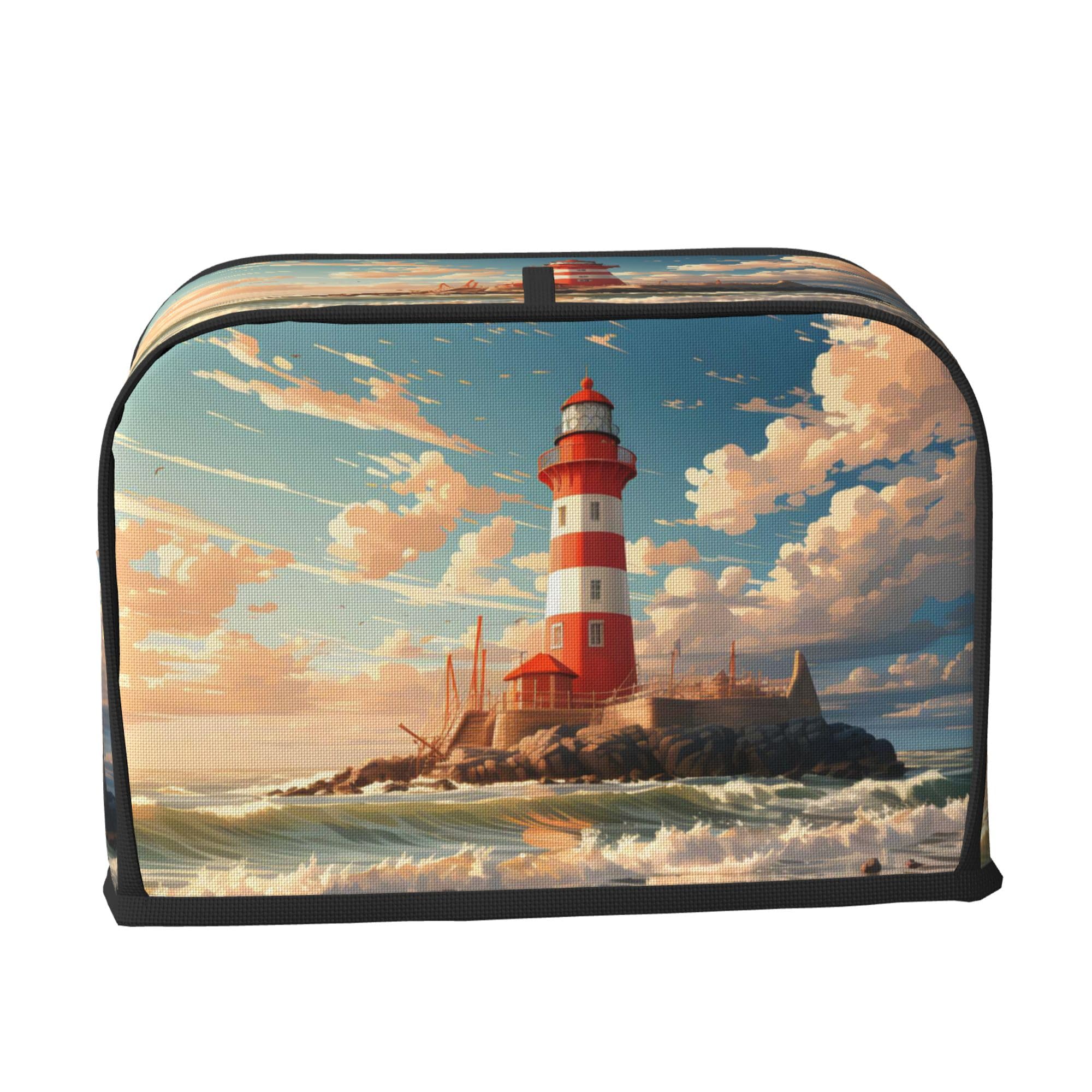 AYCZN 2 Slice Toaster Cover Lighthouse Ocean Bread Dust Cover Coastal Nautical Small Appliance Toaster Covers with Pockets Fingerprint Protection Kitchen Decor