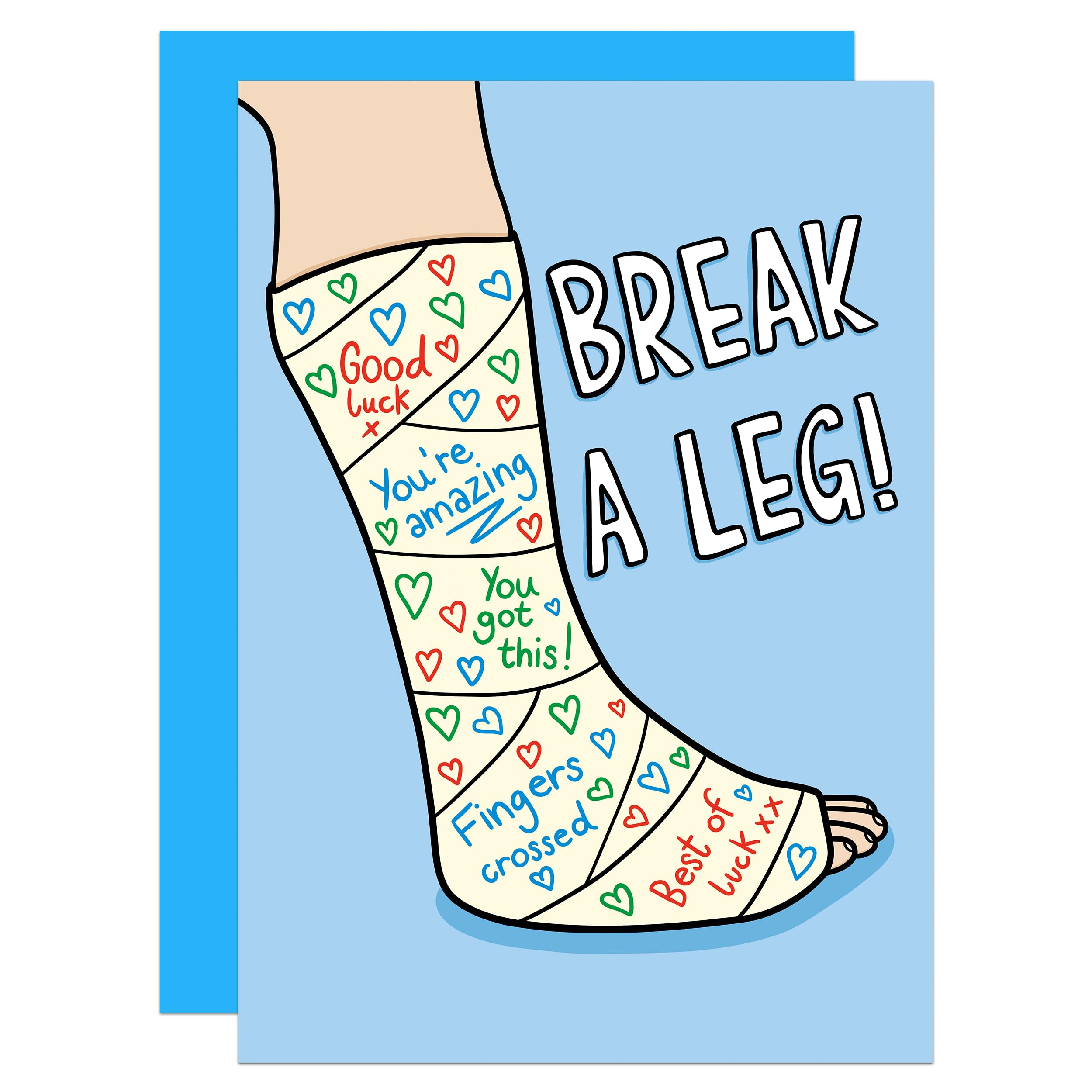 Break a Leg Card, Funny Good Luck Card, Best of Luck Card, New Job Card, Audition Card, You Got This, Encouragement Card