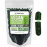 XPRS Nutra Size 3 Empty Capsules - 1000 Count Empty Vegan - Vegetarian Empty Pill Capsules - DIY Vegetable Capsule Filling - Veggie Pill Caps (Forest Green)