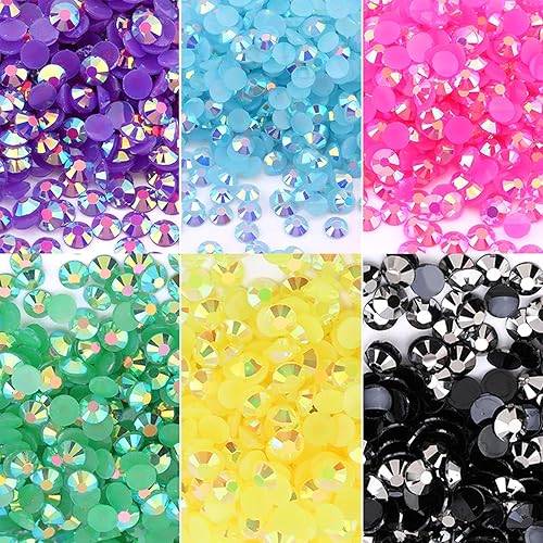 Miniatura 9 de Diamantes de imitación arcoíris para uñas, colores mezclados, diamantes de imitación de resina para manualidades, gemas brillantes para uñas,