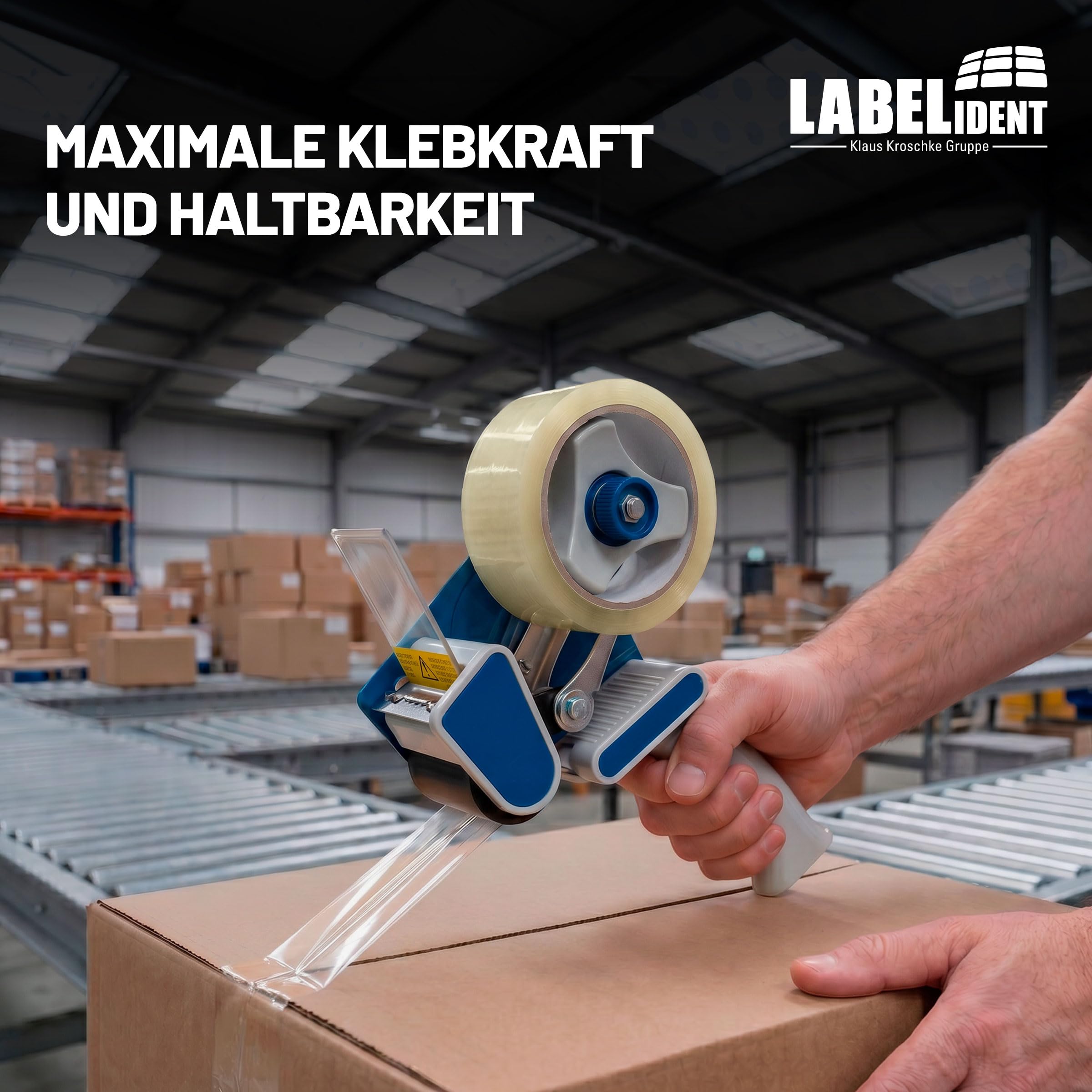 Labelident 36 Rollen Paketband transparent 50 mm x 66 m - leises Packband, geräuscharmes Verpackungsband für Pakete und Versandkartons